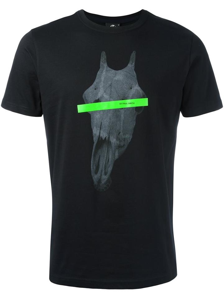 Ps By Paul Smith Skull Print T-shirt, Men's, Size: Xl, Black, Organic Cotton