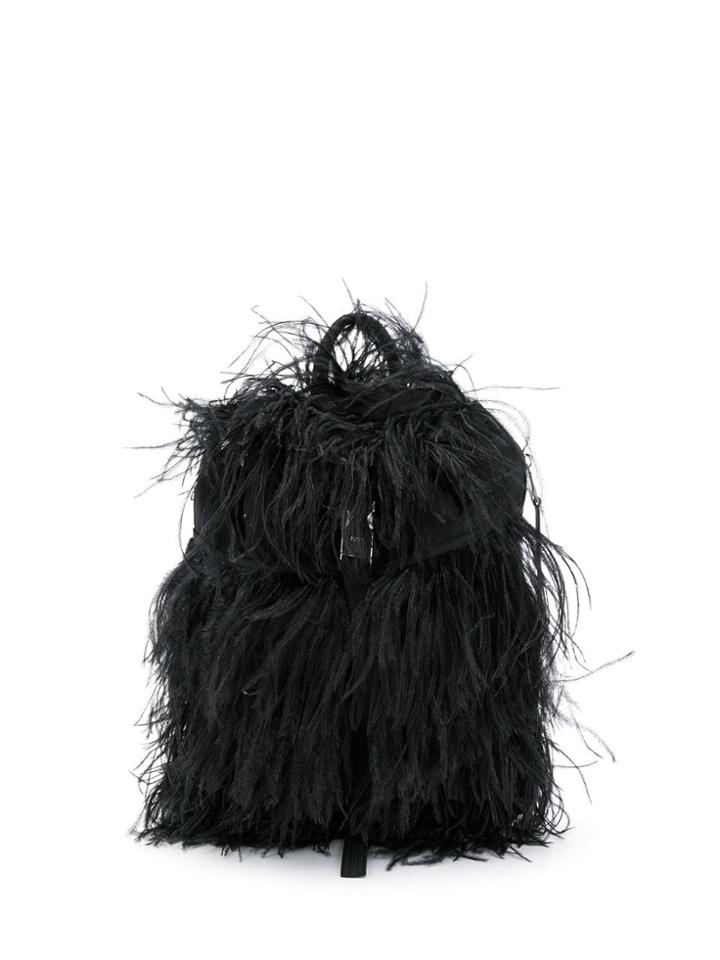 Nº21 Feather Embellished Backpack - Black