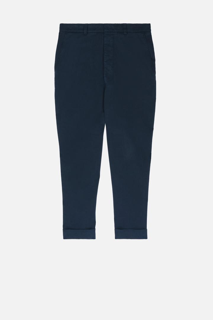 Ami Alexandre Mattiussi Oversize Carrot-fit Trousers, Men's, Size: Xs, Blue, Spandex/elastane/cotton