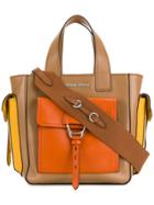 Miu Miu Colour Blocked Tote Bag - Brown
