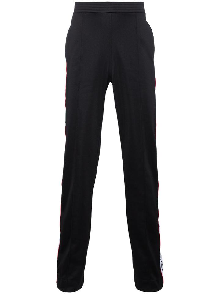 Givenchy Red & White Logo Stripe Track Pants - Black
