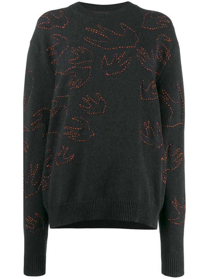 Mcq Alexander Mcqueen Embroidered Jumper - Black