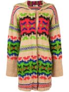 Kansai Yamamoto Vintage Knitted Hooded Cardigan - Nude & Neutrals