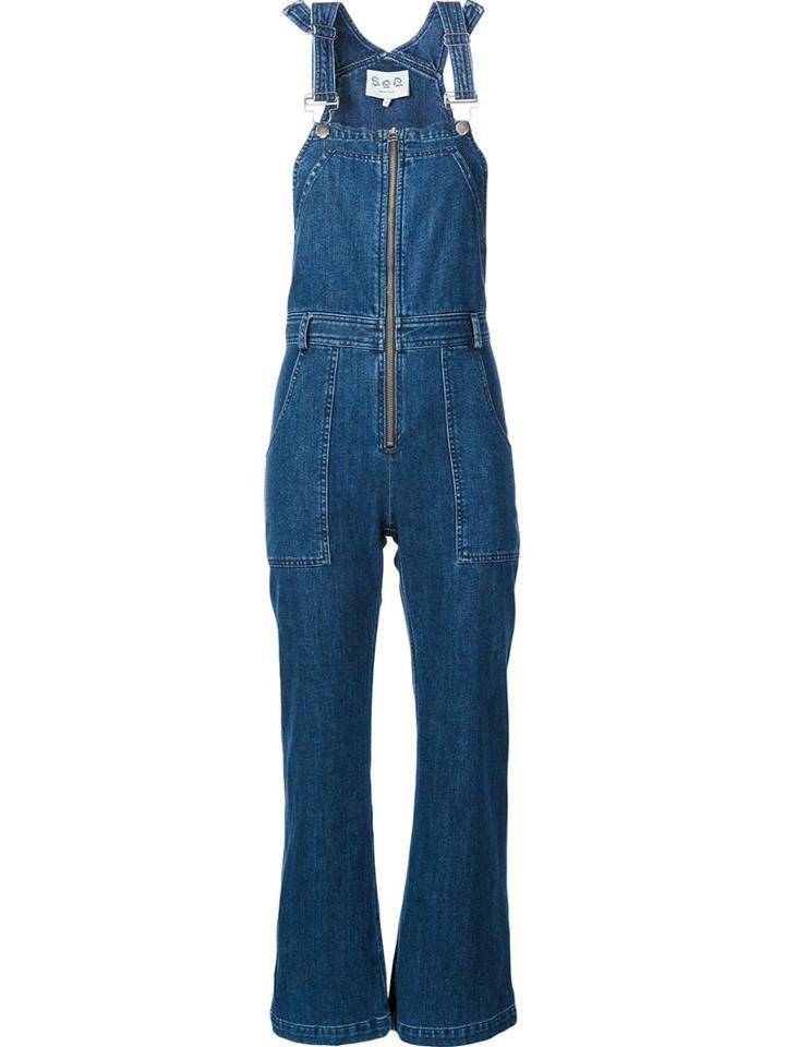 Sea Denim Overalls, Women's, Size: 2, Blue, Cotton/polyester/lyocell