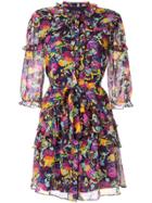 Saloni Floral Shift Dress - Purple