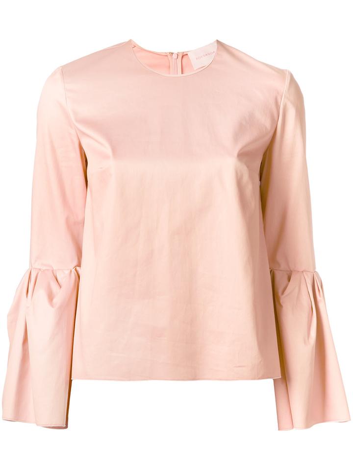 Roksanda - Peplum Sleeve Top - Women - Cotton/spandex/elastane - 12, Women's, Pink/purple, Cotton/spandex/elastane