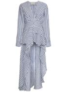 Johanna Ortiz Rio Grande Linen Stripe Maxi Train Top - Blue