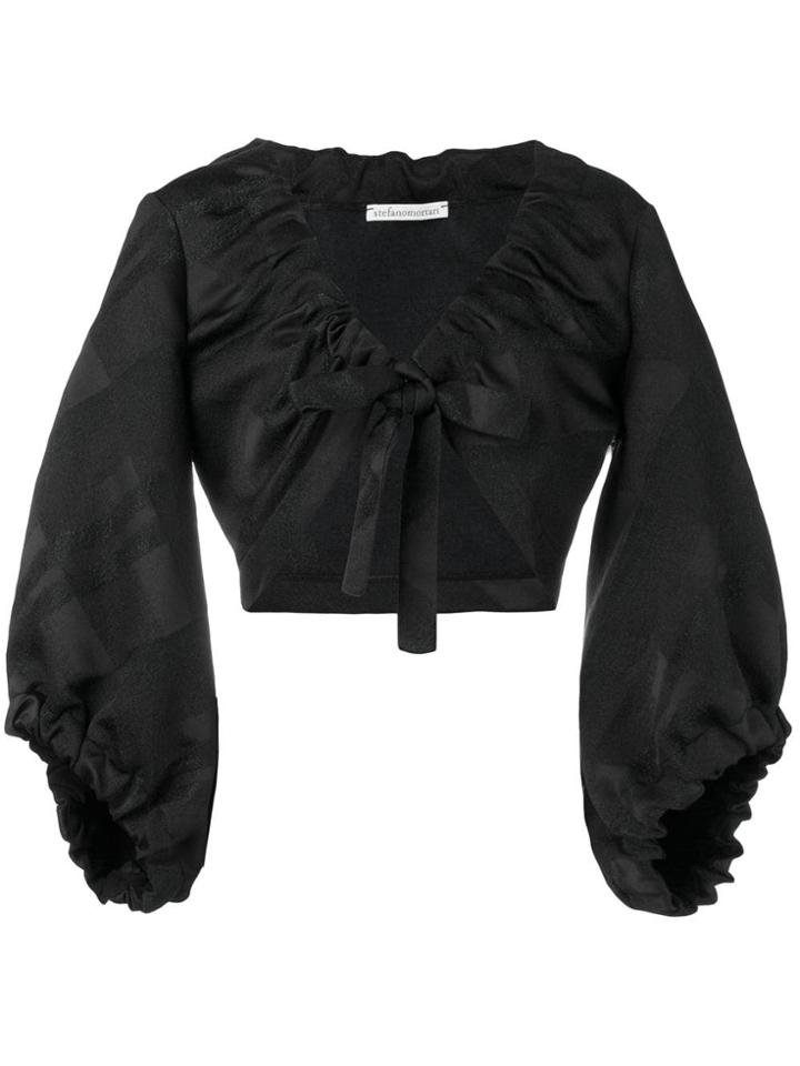 Stefano Mortari Tie Front Blouse - Black