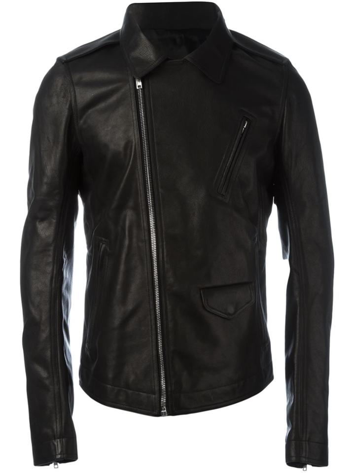 Rick Owens Fitted Leather Jacket - Black