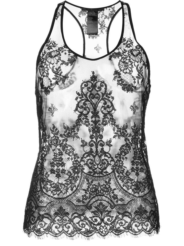 Haider Ackermann Floral Lace Tank Top