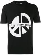 Love Moschino Printed Peace Sign T-shirt - Black