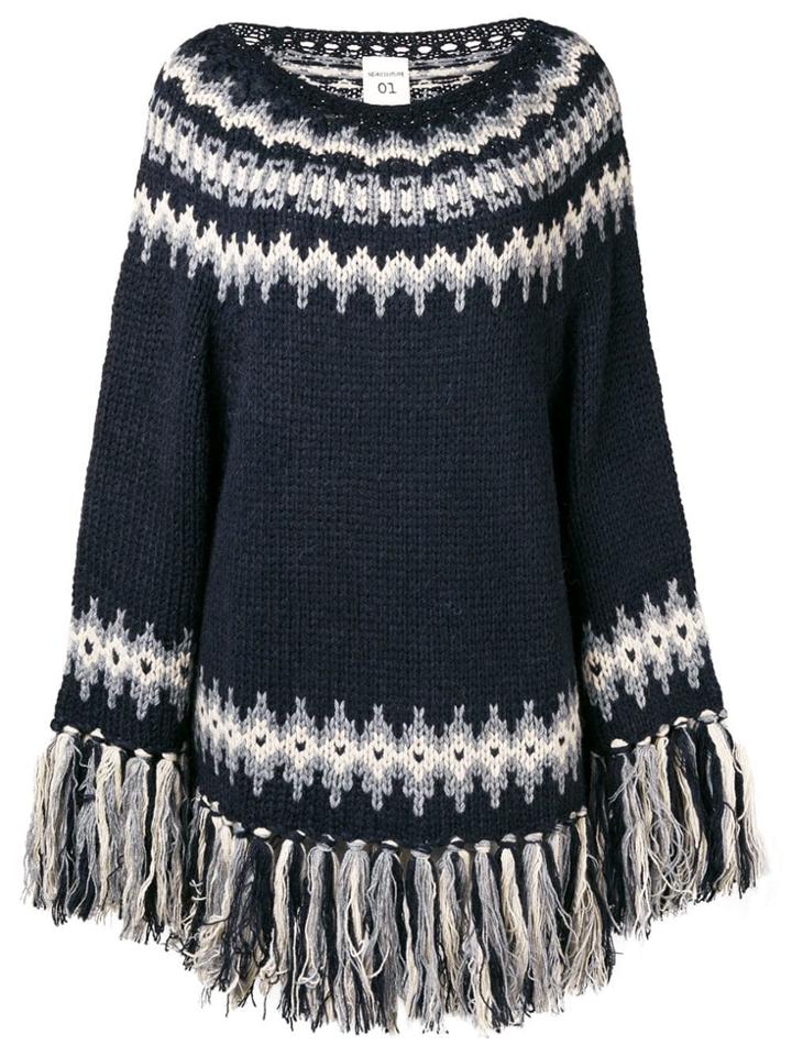 Semicouture Julian Poncho - Blue