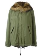 Mr & Mrs Italy Rabbit And Raccoon Fur Lined Jacket, Women's, Size: Xxs, Green, Cotton/lamb Skin/rabbit Fur/racoon Fur