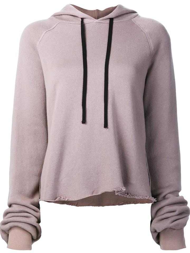 Unravel Raw Hem Hoodie, Women's, Size: Small, Pink/purple, Cotton/cashmere