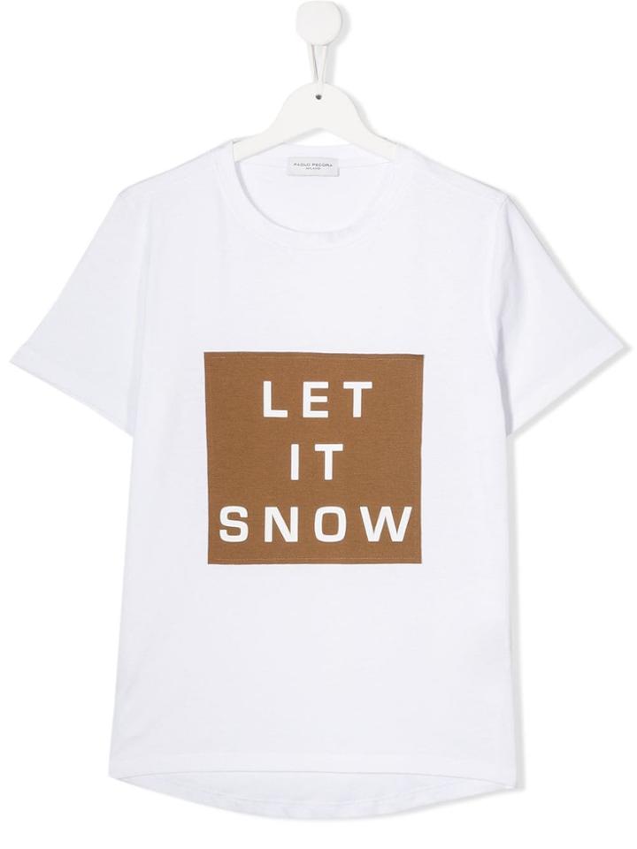 Paolo Pecora Kids Teen Quote T-shirt - White