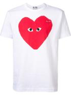 Comme Des Garçons Play Heart Print T-shirt, Men's, Size: Xl, White, Cotton
