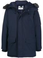 Kenzo Hooded Zip-front Coat - Blue
