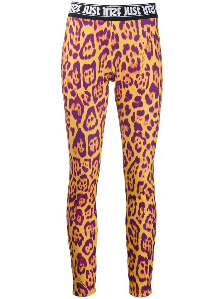Just Cavalli Leopard Print Leggings - Yellow