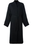 Ilaria Nistri Concealed Fastening Belted Coat, Women's, Size: 44, Black, Viscose/virgin Wool/pbt Elite