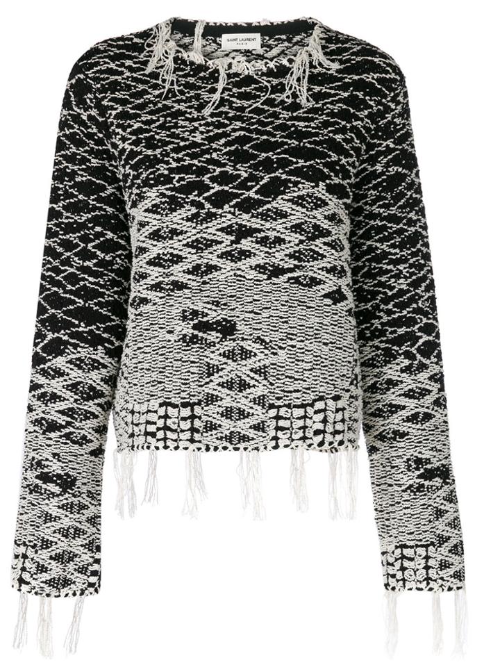 Saint Laurent Berber Jacquard Sweater - Black