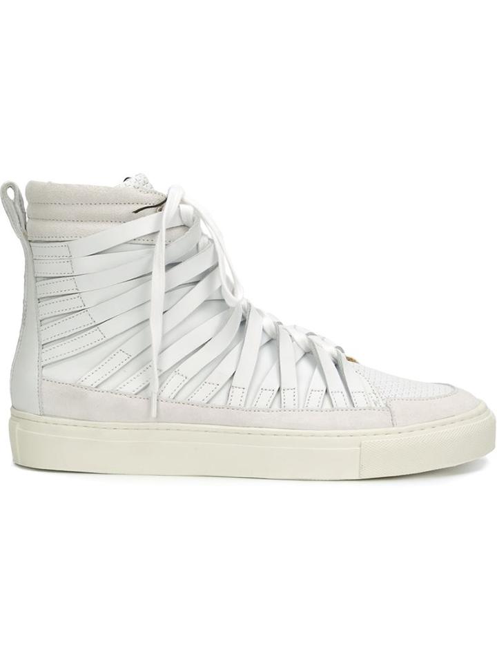 Silent Damir Doma High Top Sneakers, Men's, Size: 10, White, Rubber/leather