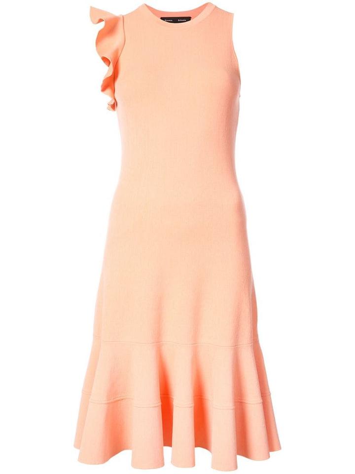 Proenza Schouler Sleeveless One Shoulder Ruffle Dress - Pink