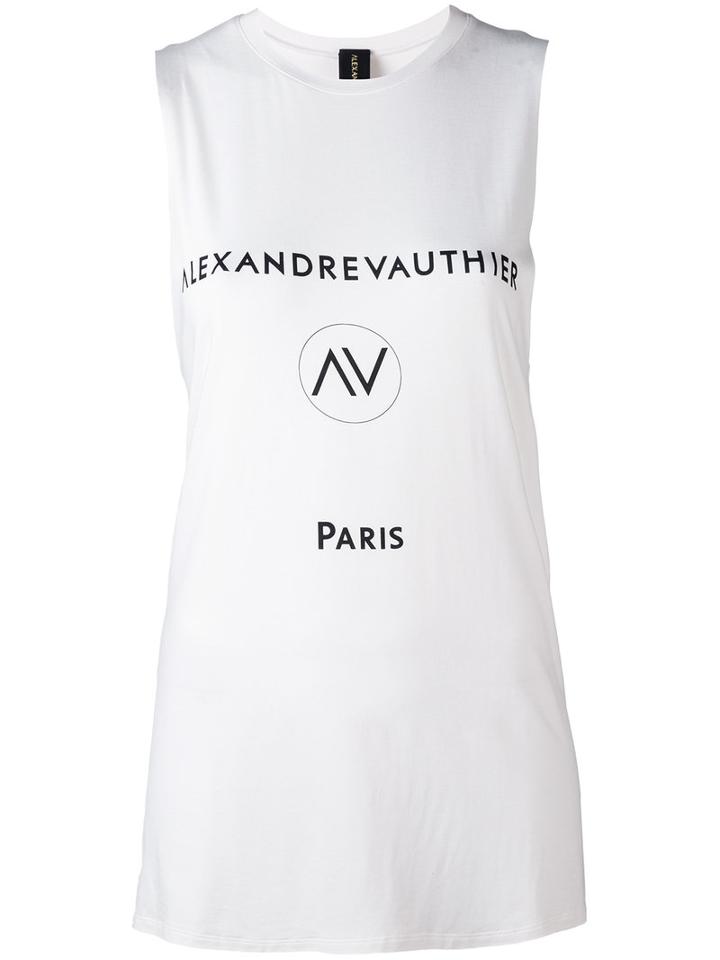 Alexandre Vauthier - Branded Tank - Women - Elastodiene/viscose - One Size, White, Elastodiene/viscose
