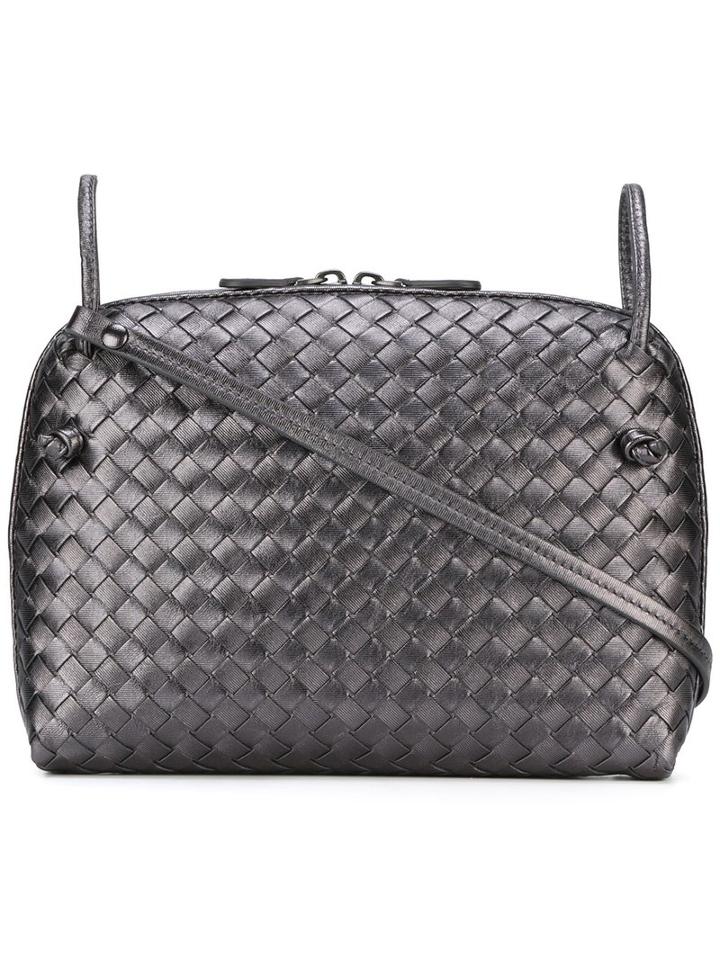 Bottega Veneta - Interlaced Leather Crossbody Bag - Women - Lamb Skin - One Size, Women's, Grey, Lamb Skin
