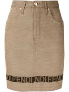 Fendi Pre-owned Logo Strap Fitted Skirt - Brown