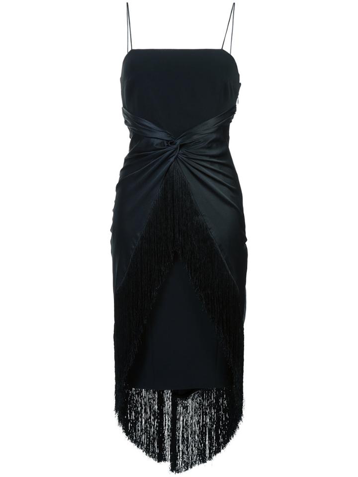 Cinq A Sept Fringe Hem Dress - Black
