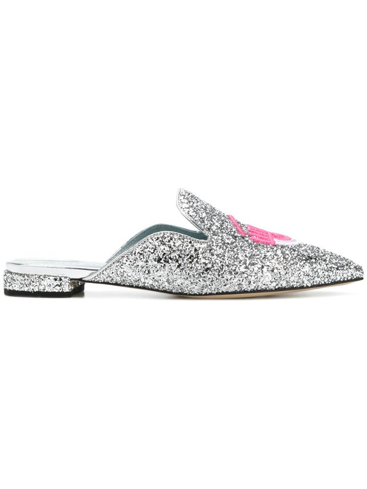 Chiara Ferragni Logomania Mules - Grey