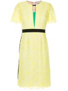 Han Ahn Soon Lace Detail Slit Dress - Yellow & Orange