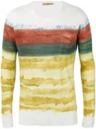 Roberto Collina - Blurry Stripes Slim-fit Jumper - Men - Linen/flax - 50, Linen/flax