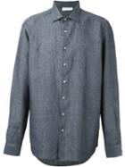 Etro Classic Button Down Shirt, Men's, Size: M, Grey, Linen/flax