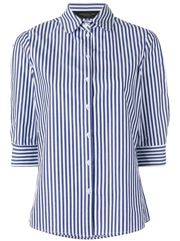 Federica Tosi Striped Poplin Shirt, Women's, Size: Xs, Blue, Cotton