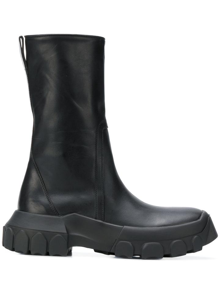 Rick Owens Zipped Mid-calf Boots - Black
