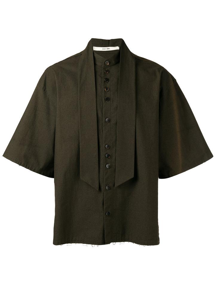 Damir Doma - Sash Shirt - Men - Cotton/polyamide/spandex/elastane - S, Green, Cotton/polyamide/spandex/elastane