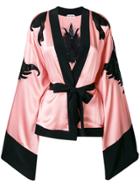 Giacobino Sheer Panels Kimono Jacket - Pink & Purple