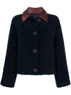 Victoria Beckham Collar Fur Jacket - Blue