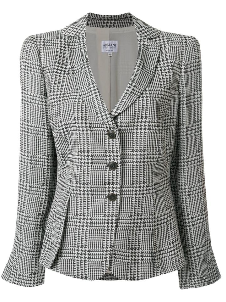 Giorgio Armani Vintage Houndstooth Pattern Blazer - White