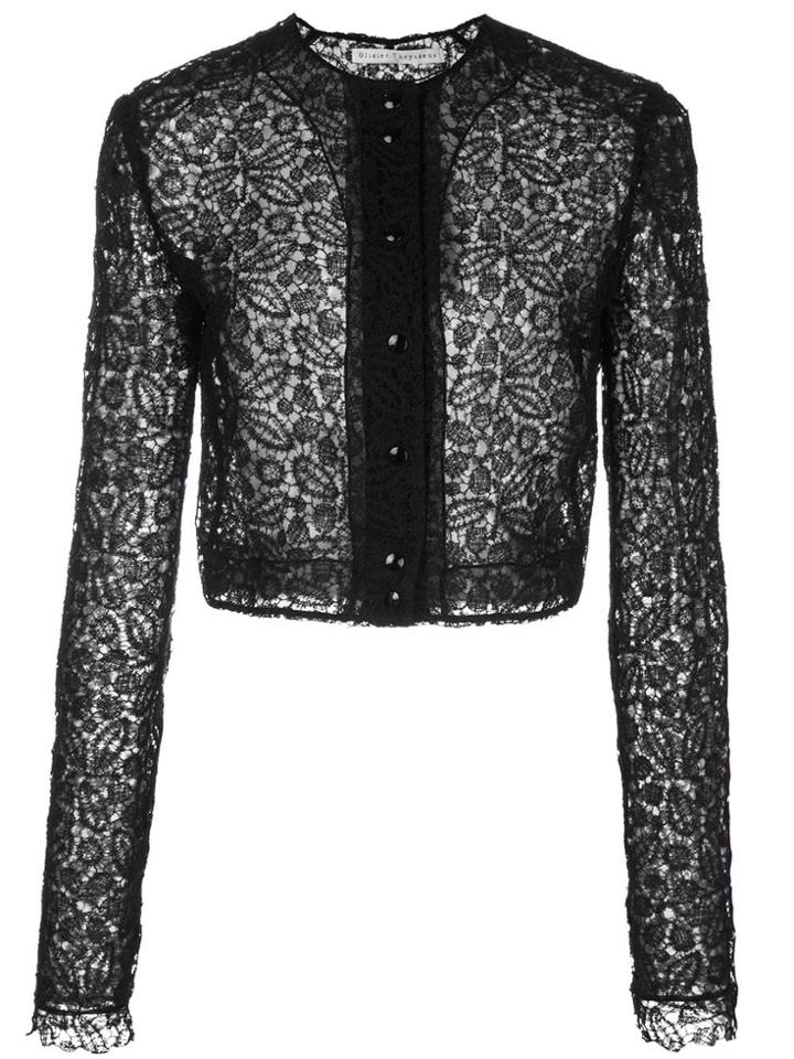 Olivier Theyskens Lace-trimmed Jacket - Black