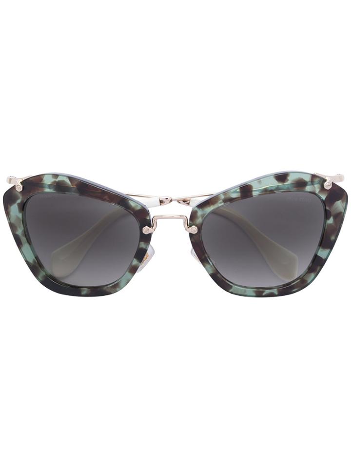 Miu Miu Eyewear Speckled Cat-eye Sunglasses - Green