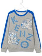 Kenzo Kids Wild Cats Print Sweatshirt, Boy's, Size: 14 Yrs, Grey