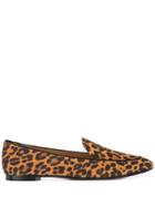 Aquazzura Leopard Print Flat Loafers - Brown