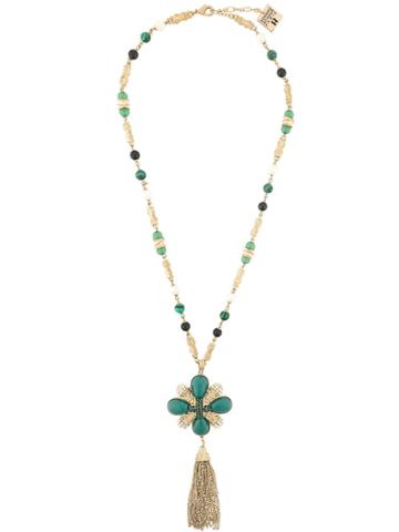 Edward Achour Paris Tassel Pendant Necklace - Green