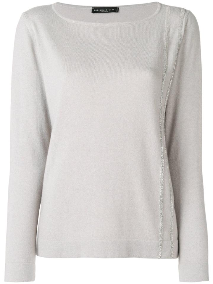 Fabiana Filippi Bead Embellished Sweater - Grey