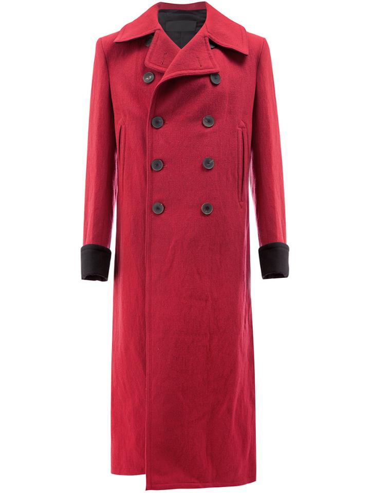 Haider Ackermann Long Double-breasted Coat - Red