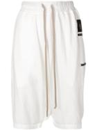 Rick Owens Drkshdw Dropped Crotch Track Shorts - White