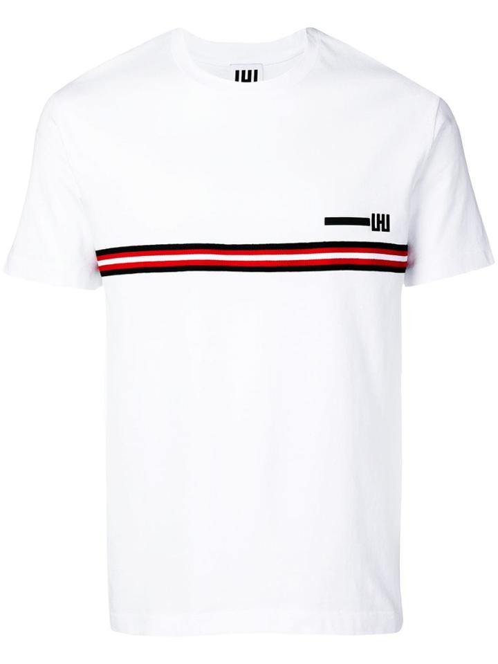 Les Hommes Urban Stripe Detail T-shirt - White