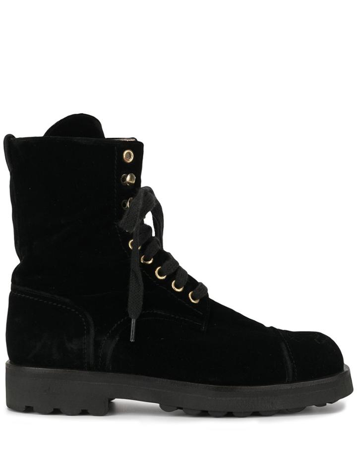 Chanel Pre-owned Logos Ankle Boots - Black